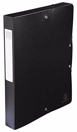Exacompta Black Plastic A4 Filing Box with 4cm Spine for Archive Storage – 1