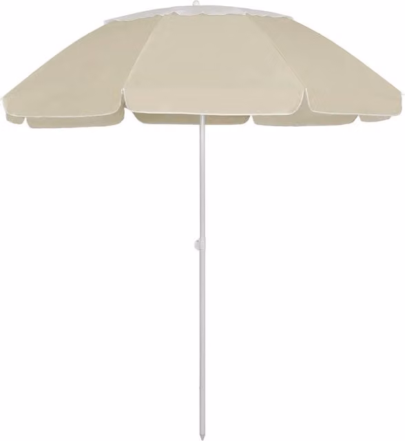 Berkfield Home Floral Beach Umbrella in Sand Yellow, 300 cm