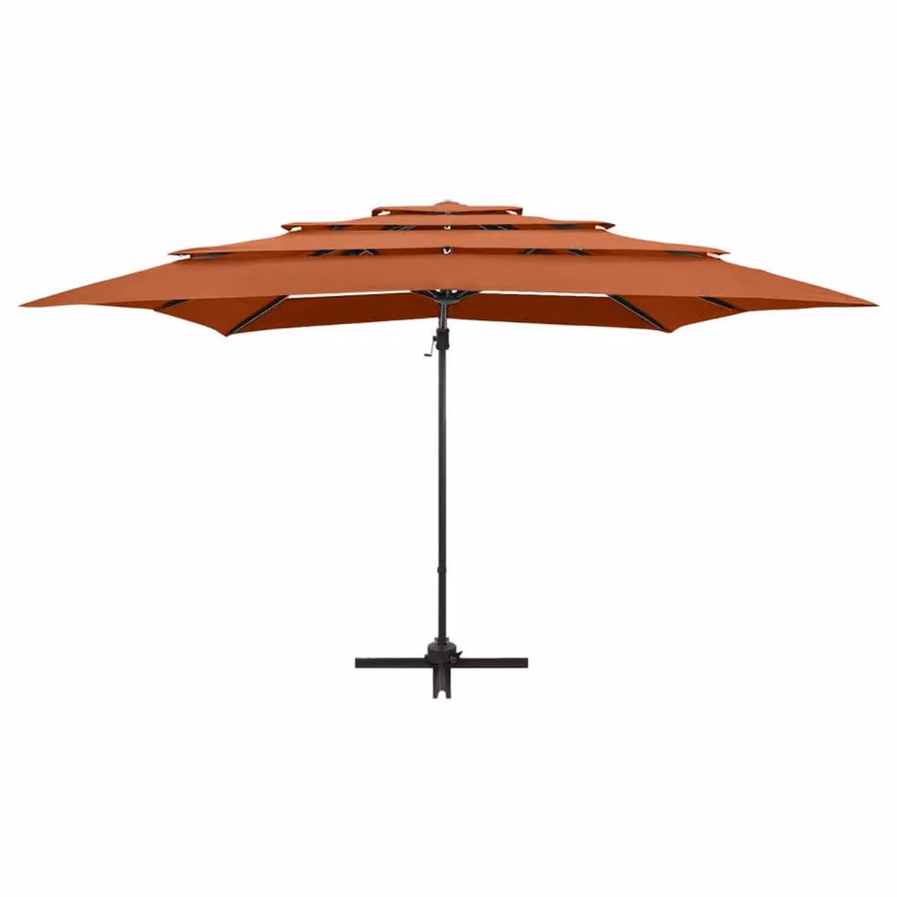 Berkfield Home 4-Tier Parasol with Aluminium Pole in Terracotta, W/D: 250 x 250 cm – 2