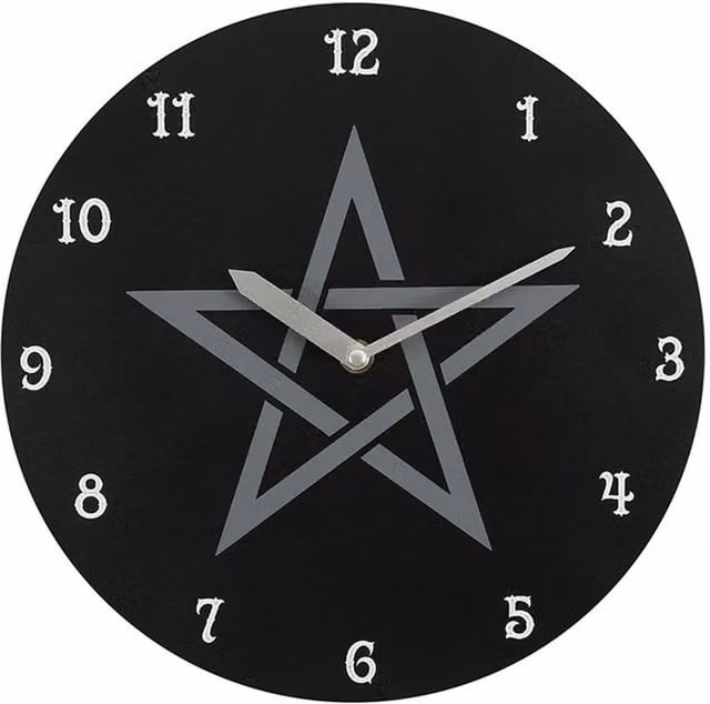 KDMK Black Geometric Star Pentagram Quartz Analog Wall Clock