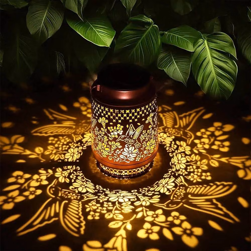 EONLION Bronze Hummingbird Solar Garden Lantern Ornament – 3