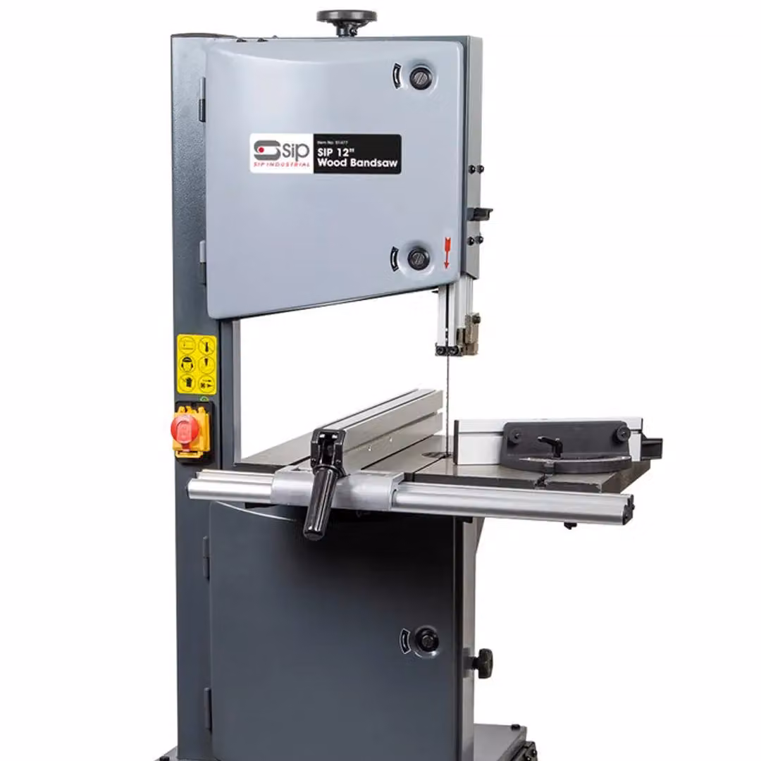 SIP 12 Inch Benchtop Wood Bandsaw in Silver and Grey, H: 30.4 cm – 2