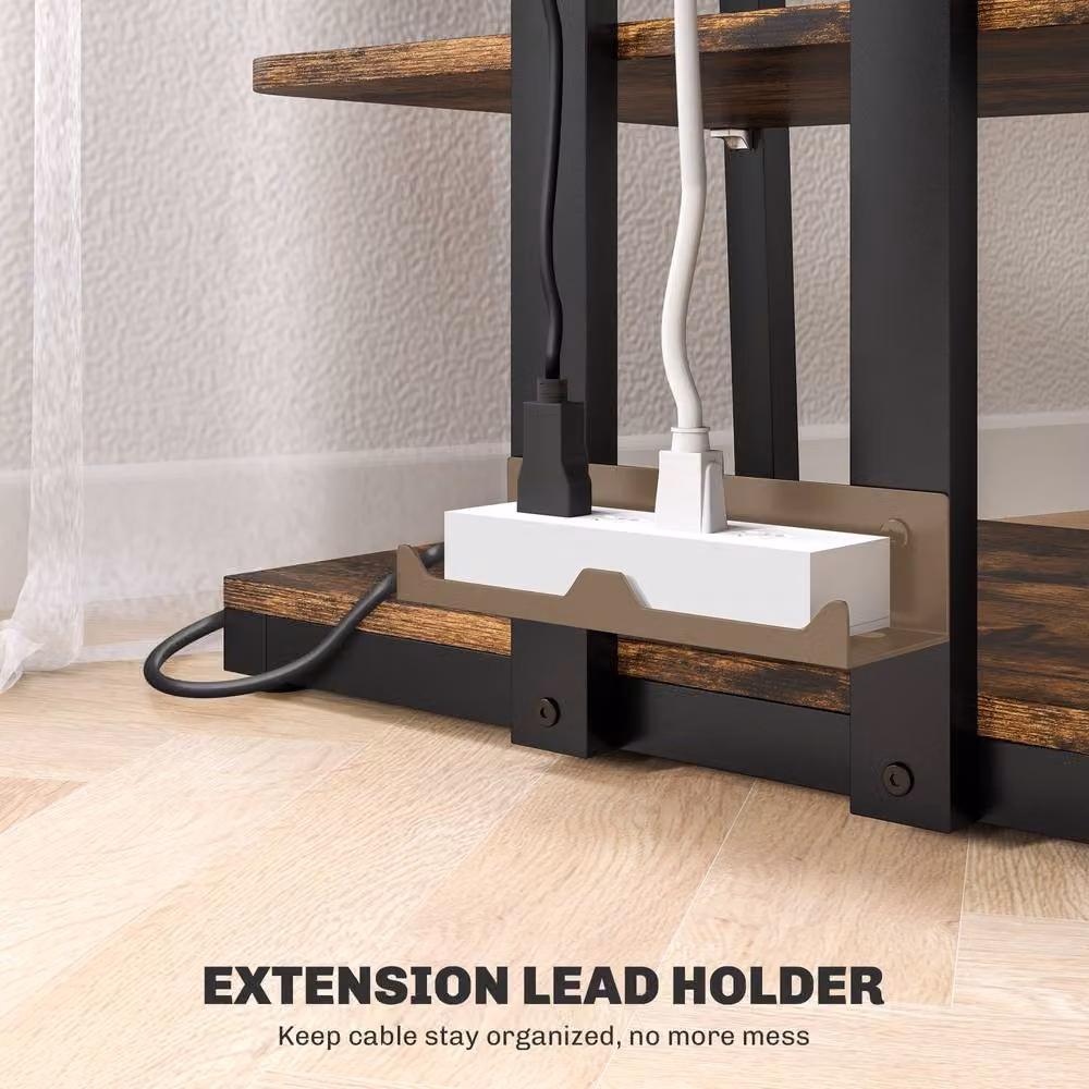 STILVORA HiFi Stand with 4 Adjustable Shelves in Rustic Brown – 8