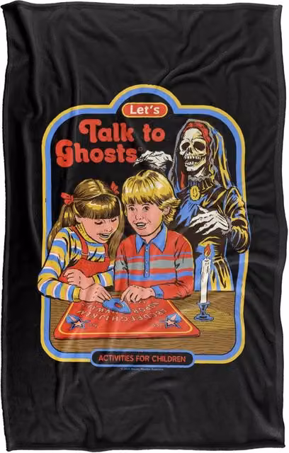 Steven Rhodes Let's Talk To Ghosts Super Soft Fleece Throw Blanket, Multicolour, W/D/H: 91 x 147 cm – 1
