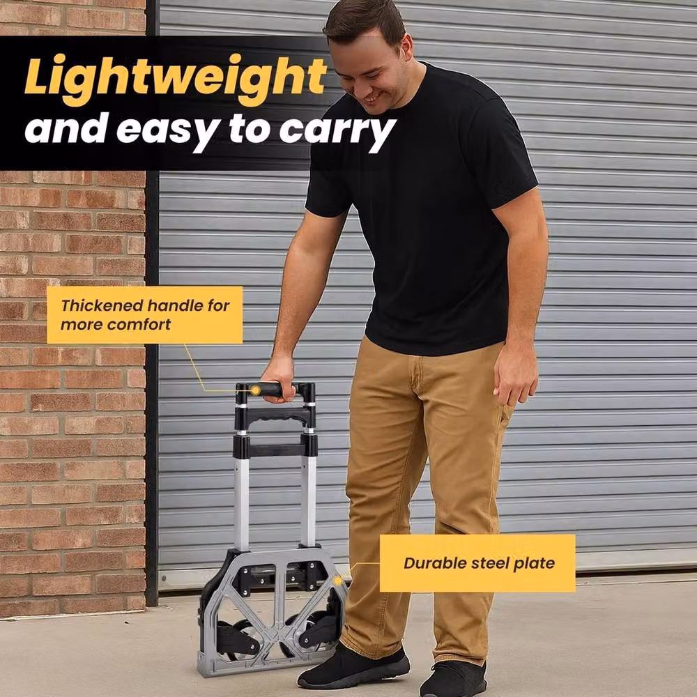 Havendro Heavy Duty Folding Aluminium Hand Truck, Silver, 60kg Capacity – 3