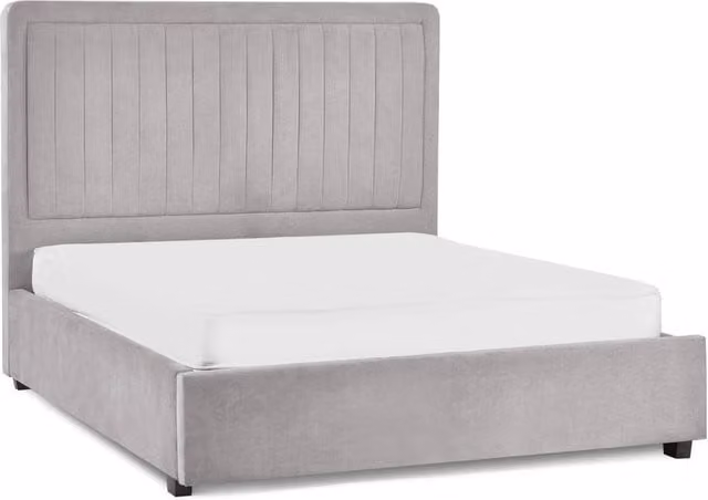 Cheshire Tide Upholstered Double Bed with Drawers in Grey, W/D/H: 135 x 140 x 200 cm – 1