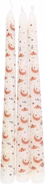 Something Different Harvest Moon Taper Candle Set, Pack of 3, Off-White