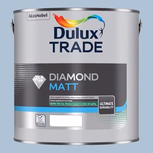 Dulux Trade Diamond Matt Paint in Bright Skies Blue, 2.5l