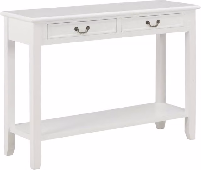 Berkfield Home Classic Console Table in White, W/D/H: 110 x 35 x 80 cm