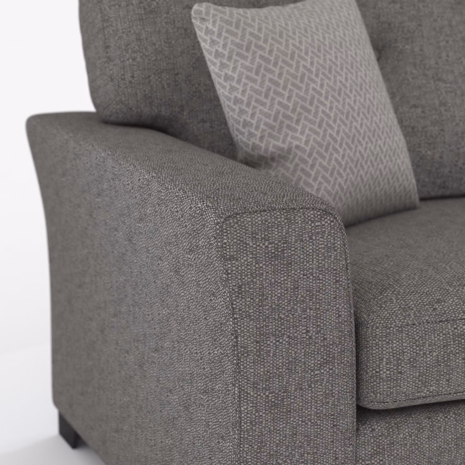 Furnishings For Less UK Hartley 3 Seater Upholstered Sofa with Full Back Tufted Cushions in Grey or Beige – 3