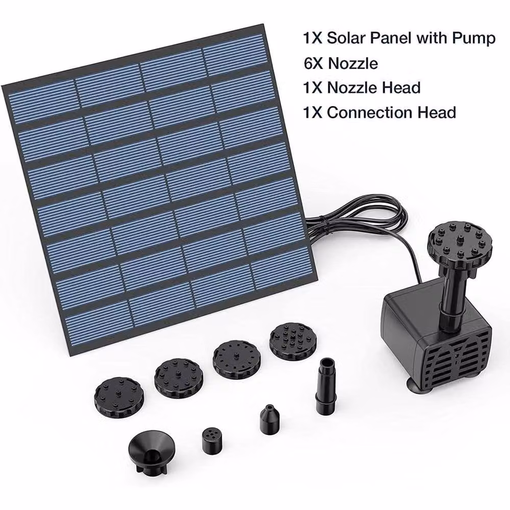 NESTLUNE Solar Fountain Pump for Garden Ponds, Pools and Fish Aquariums, Black – 3