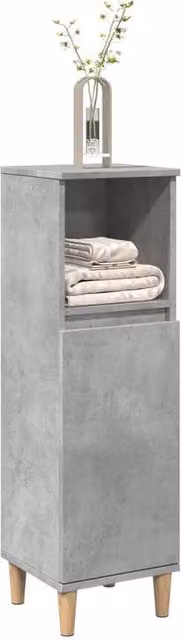 Berkfield Home Modern Freestanding Bathroom Cabinet in Concrete Grey, W/D/H: 30 x 30 x 100 cm – 1