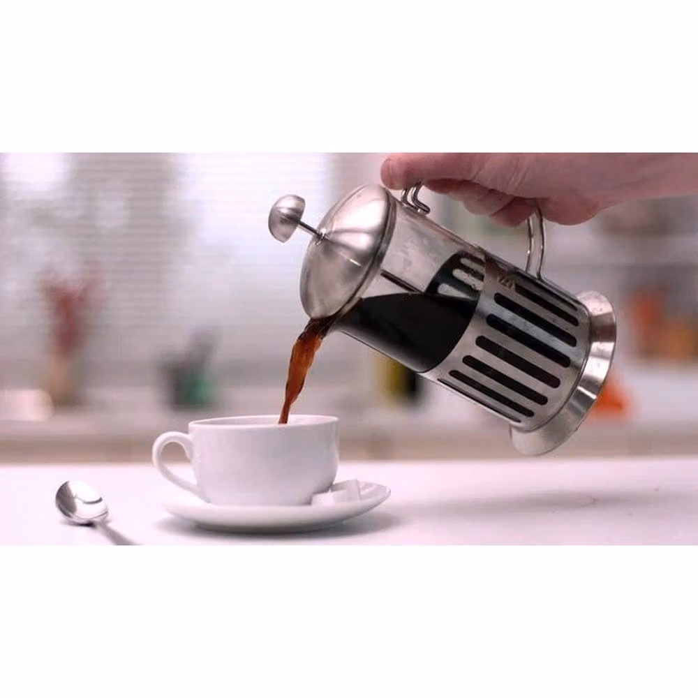 VOGREX 6 Cup Stainless Steel and Glass French Press Coffee Maker in Silver – 2
