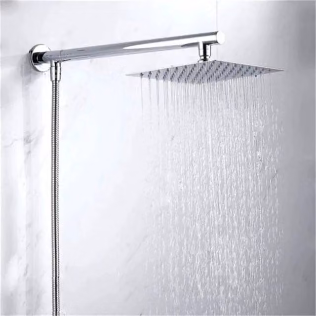 Kelvenix Square Rainfall Overhead Shower Head in Silver Chrome with Anti-Limescale Feature, W: 52 cm – 1