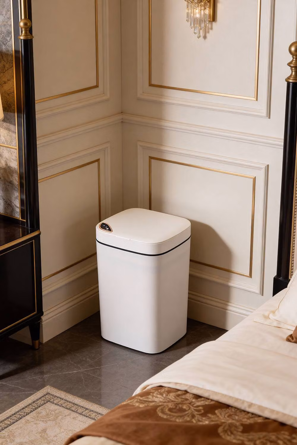 Living and Home 16L Automatic Motion Sensor Rubbish Bin with Soft Close in Cream/Beige – 4