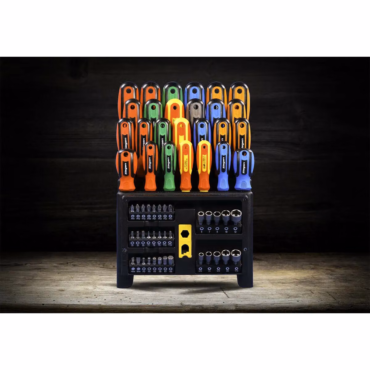 Loops 61 Piece Multicolour Large Screwdriver, Nut Driver and Bit Set with Storage Stand – 4