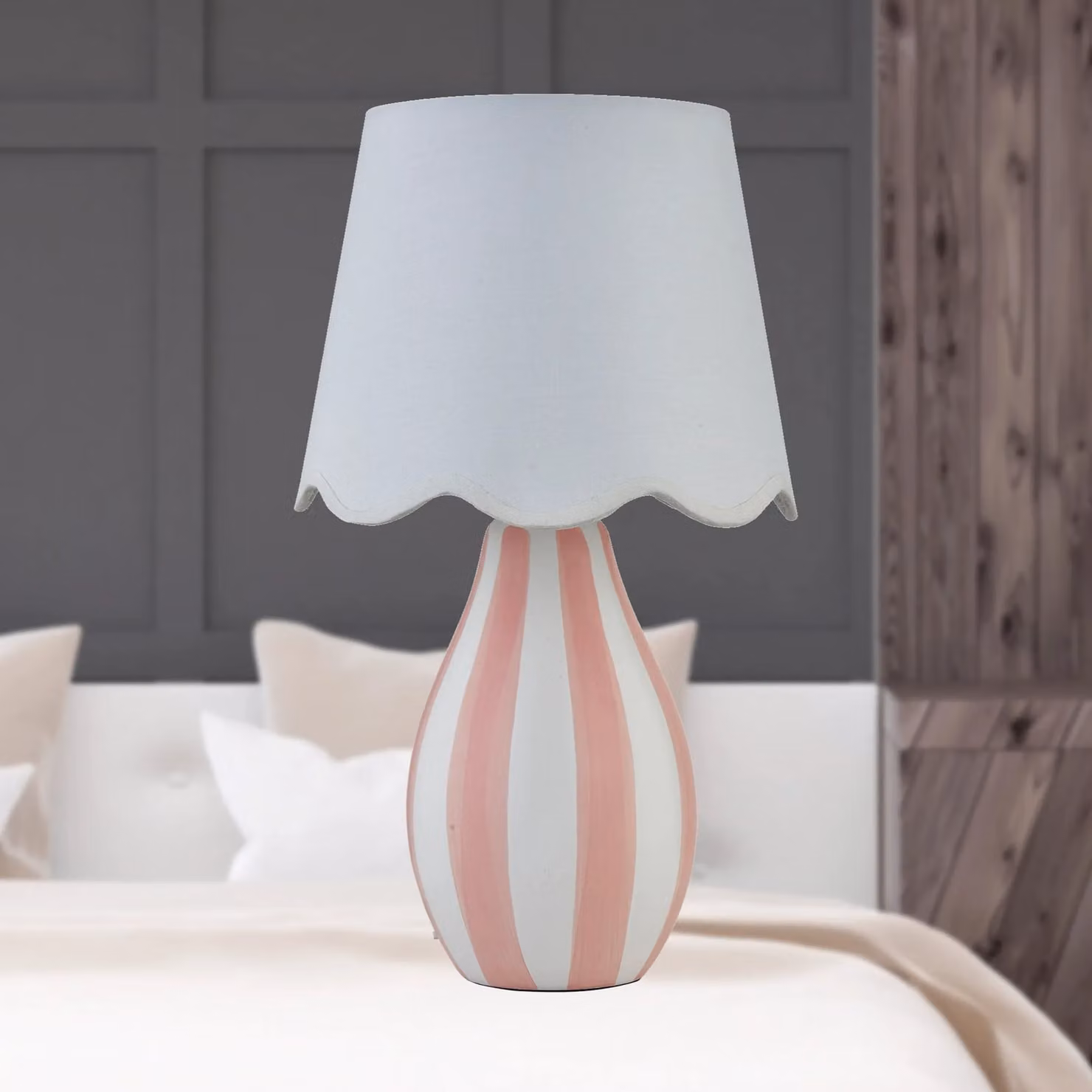 First Choice Lighting Connie Pink and White Ceramic Table Lamp – 2