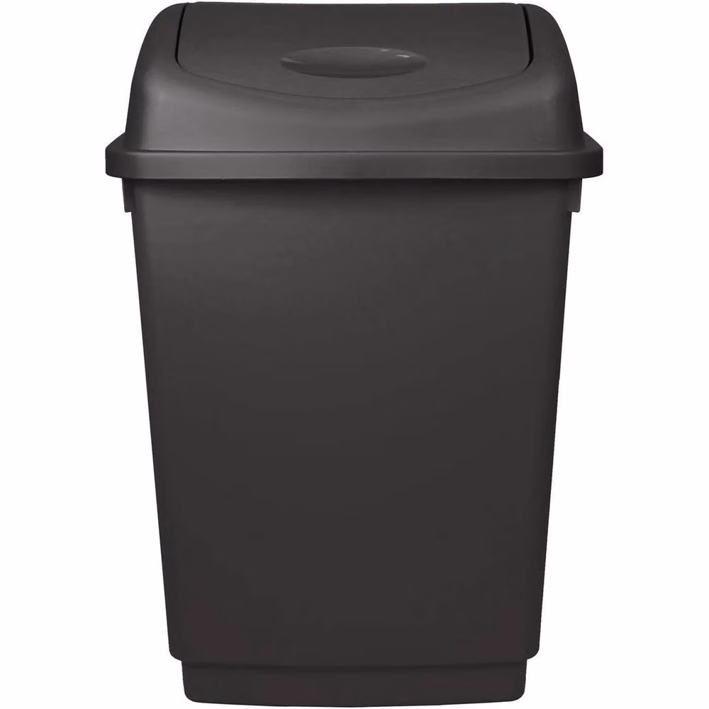 SPETLEK 50L Large Plastic Swing Bin with Flip Lid, Black – 2
