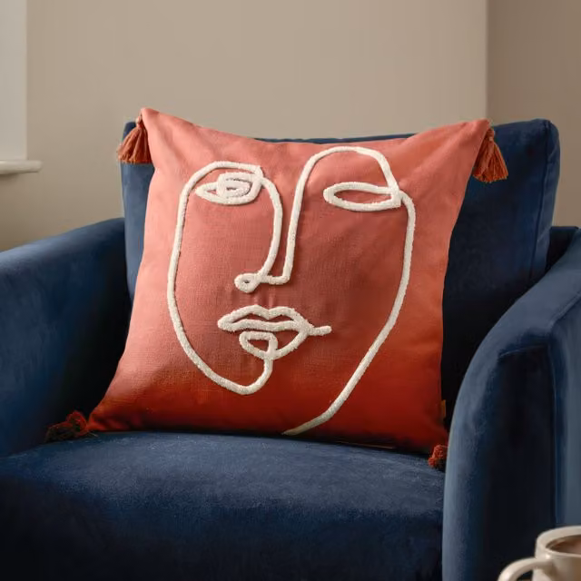 Furn Uno Red Square Polyester Filled Cushion W/D/H: 45 x 45 x 45 cm – 2