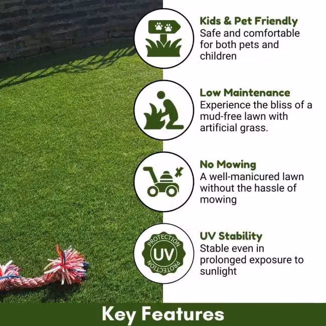 Artificial Grass GB London 45mm Artificial Grass in Green, W: 200 cm, L: 900 cm – 2