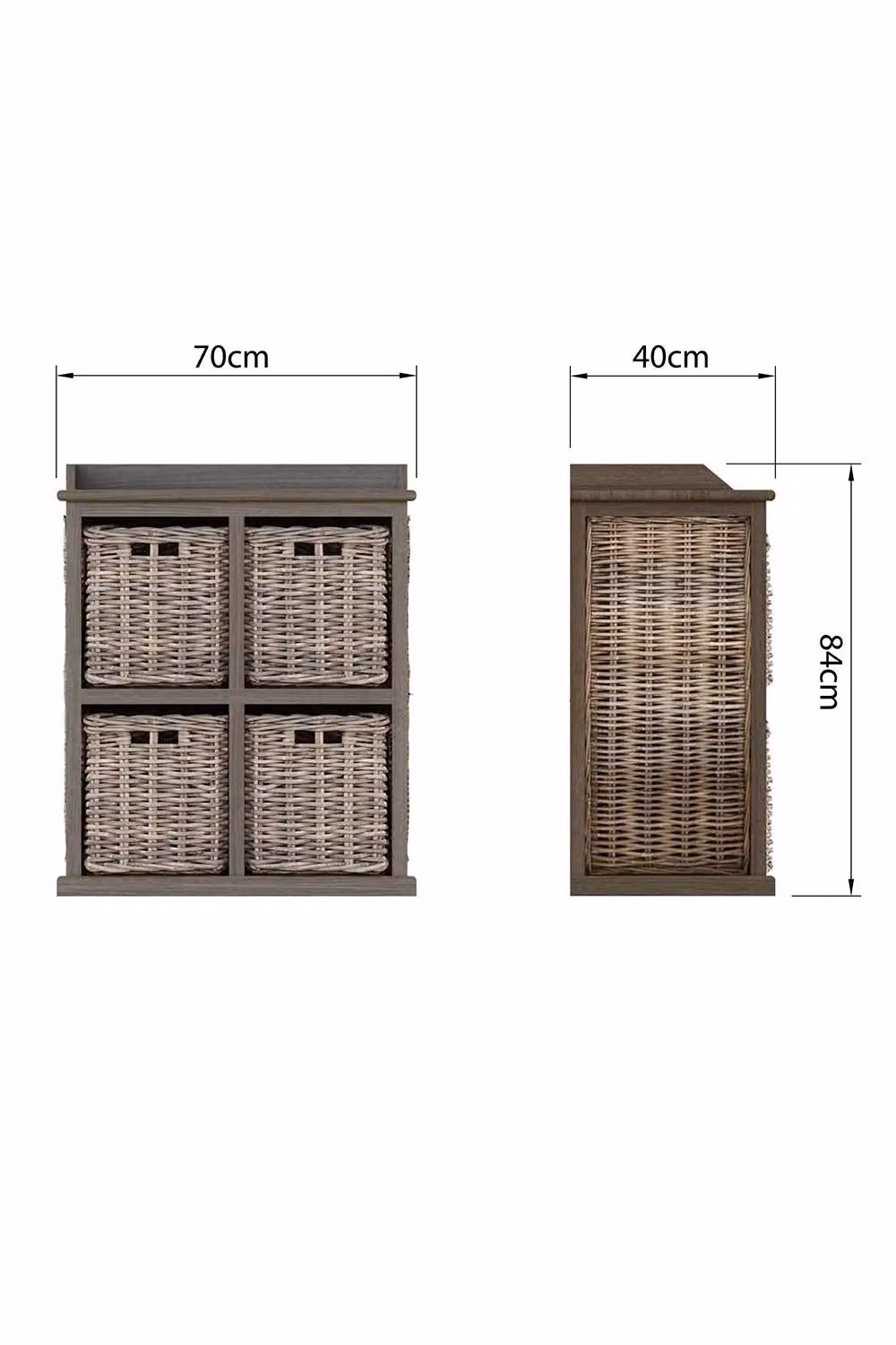 FWStyle 4 Drawer Kubu Rattan Storage Unit in Solid Mahogany, Brown – 4