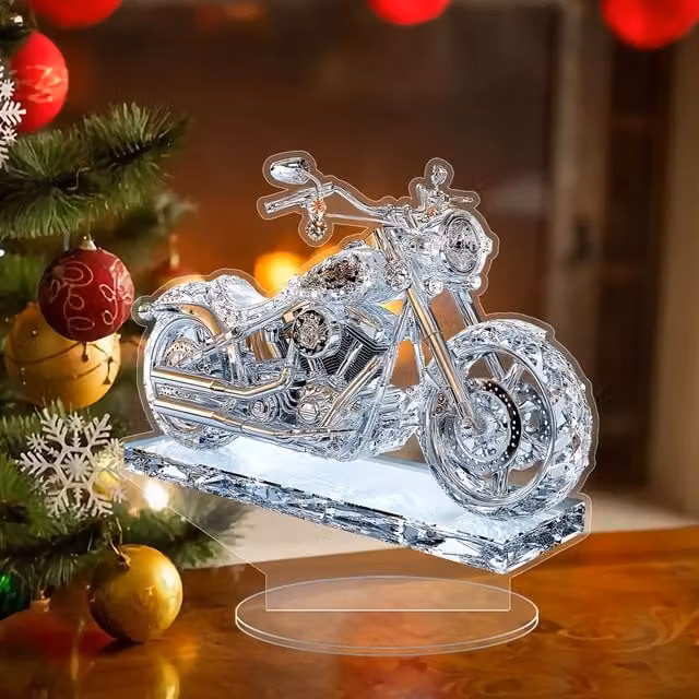 Leaper Motorbike 2D Acrylic Desktop Decoration in Transparent White – 1