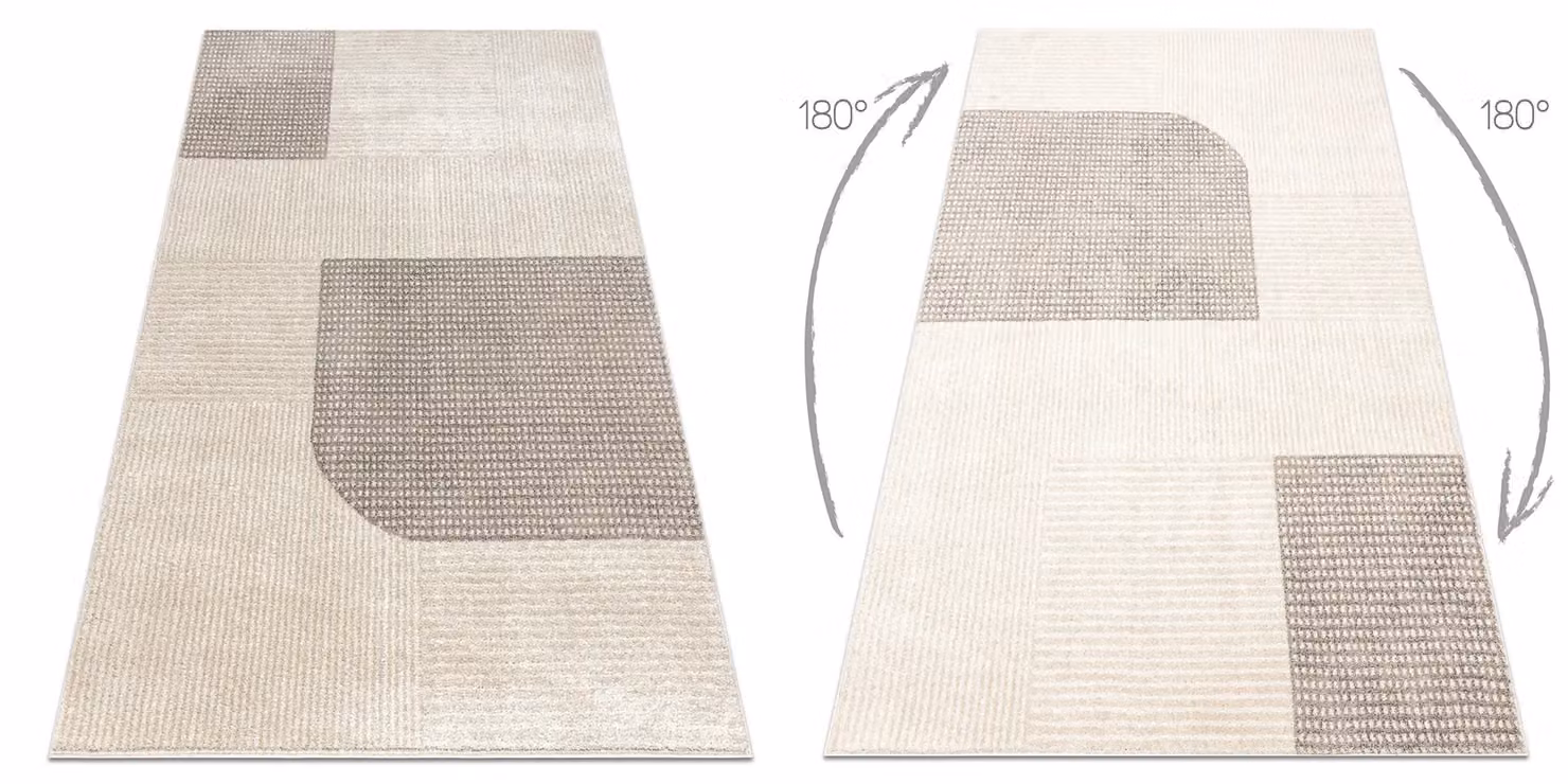 RugsX Fusion Geometric Modern Rectangular Rug in Yellow, W: 80 cm, L: 150 cm