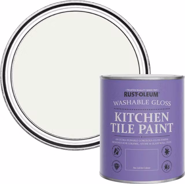Rust-Oleum Water-Based Kitchen Tile Paint in Gloss Finish, Steamed Milk, 0.75 l