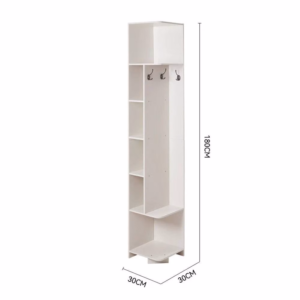 EONLION White Corner Hallway Storage Cabinet, W/D/H: 30 x 30 x 180 cm – 2