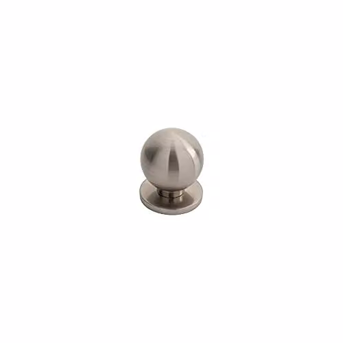Loops Small Solid Ball Cupboard Door Knob, 25mm Dia, Brushed Silver Satin Nickel Cabinet Handle – 2