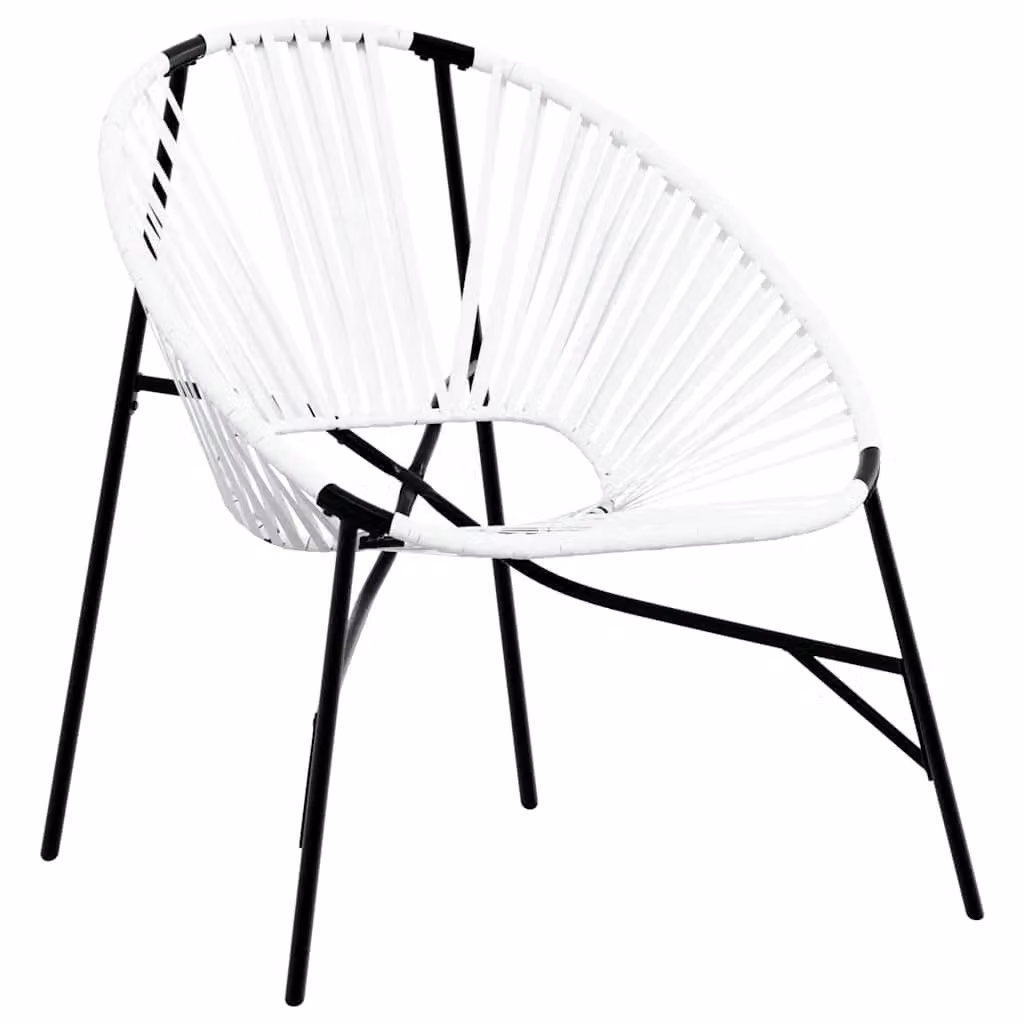 Berkfield Home Modern Garden Egg Chair in Black and White Poly Rattan
