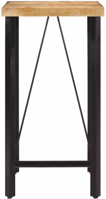 Berkfield Home Industrial Bar Table in Brown Solid Mango Wood and Iron, W/D/H: 55 x 55 x 107 cm – 1