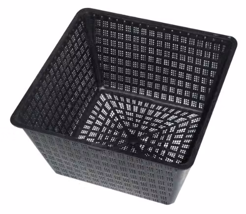 Primrose Black Plastic Square Pond Basket Planter, Pack of 5 – 1