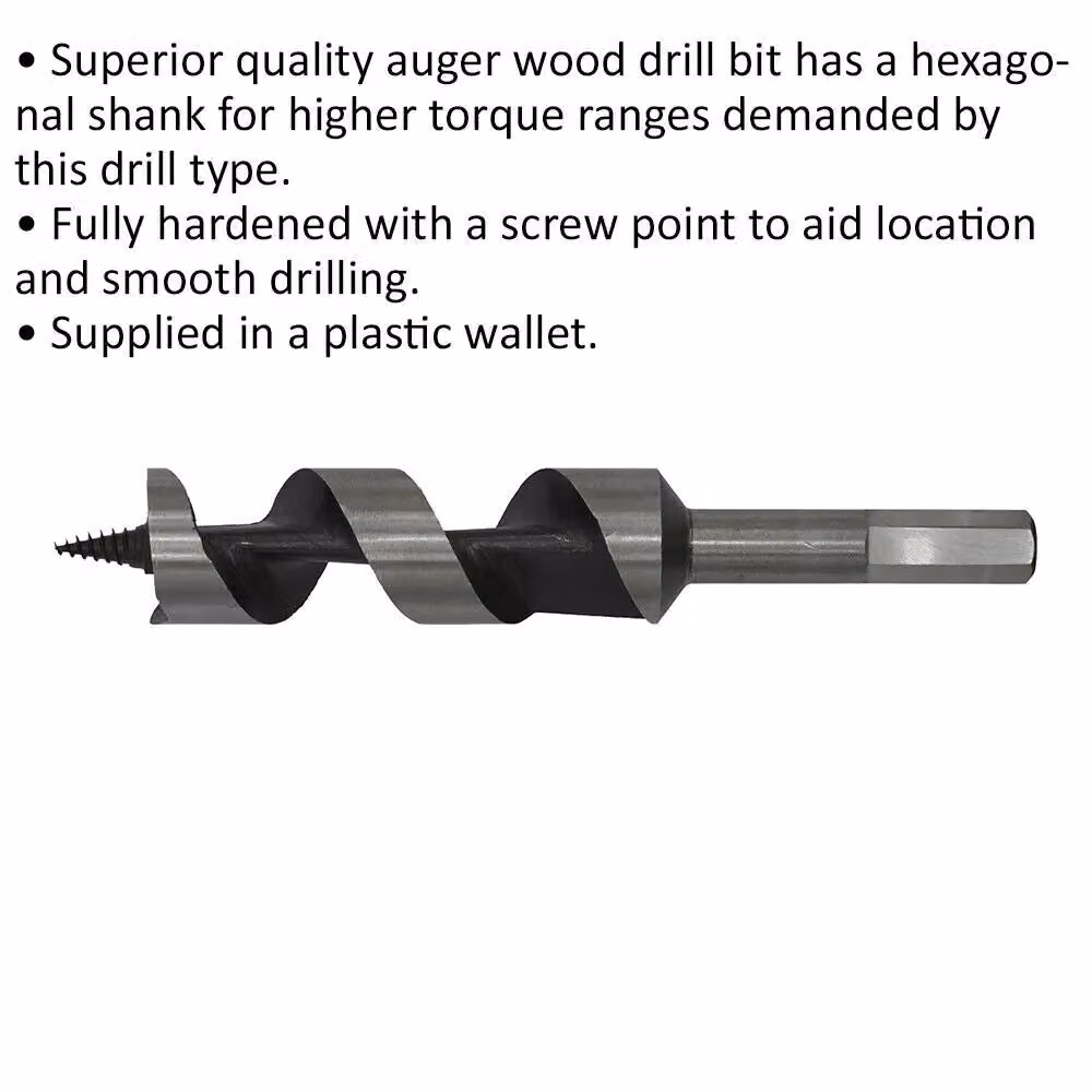 Loops Silver Hardened Auger Wood Drill Bit with Hexagonal Shank, Diameter: 25 mm, Length: 155 mm – 2