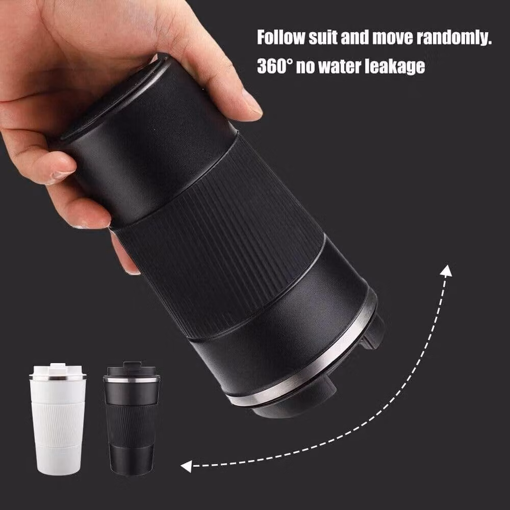 PAWNORA Thermal Travel Coffee Mug with Lid, Black, 510 ml – 3