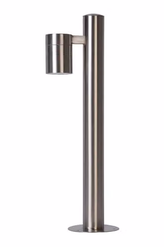 Lucide Arne LED Outdoor Bollard Light in Chrome, Adjustable GU10 Warm White Garden Floor Lamp