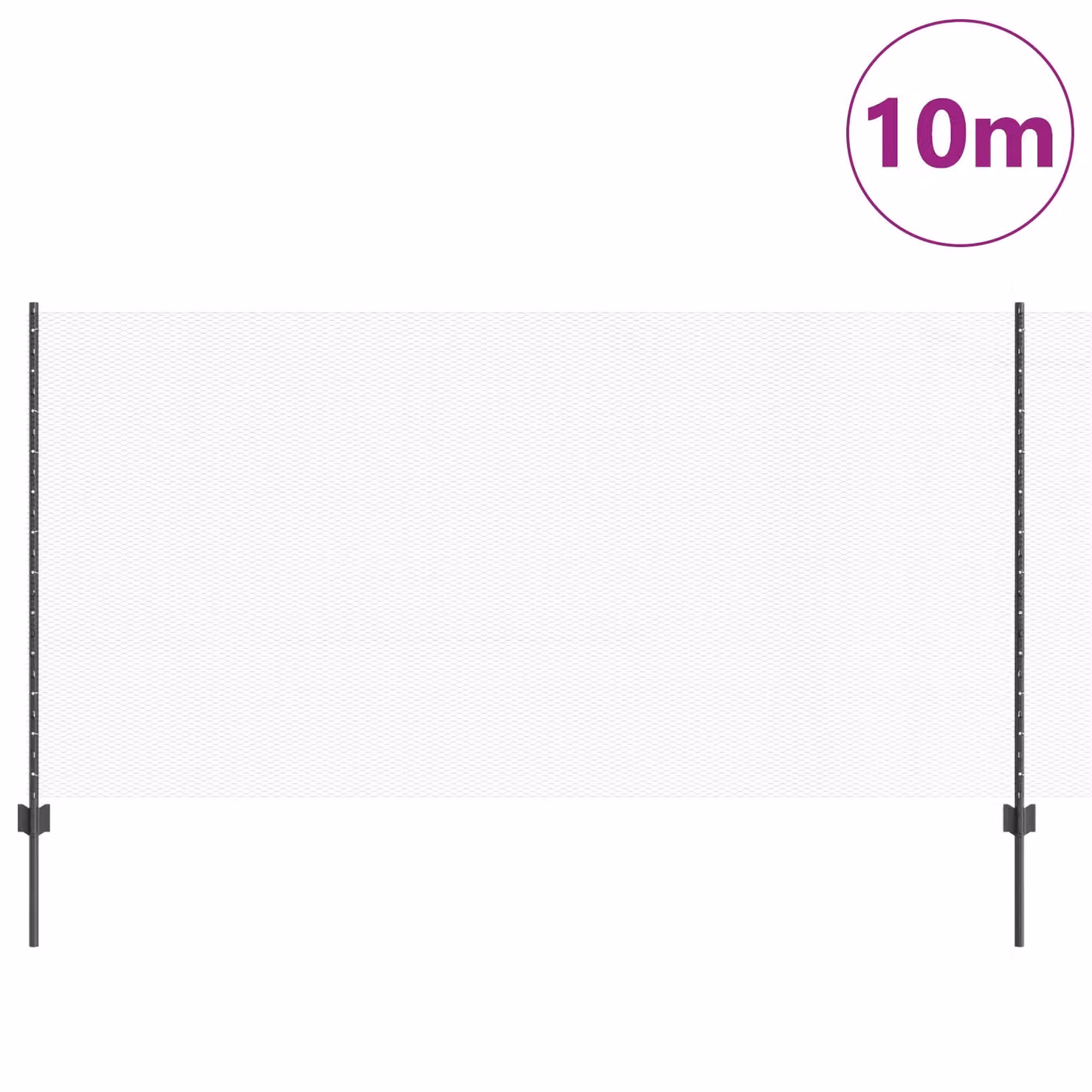 Berkfield Home Steel U-Channel Fence Posts, Grey, 10 Pack, Height: 120 cm – 2