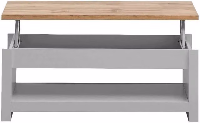 FLAVORA Grey Modern Lift Up Coffee Table with 1 Shelf