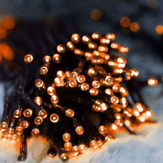 Voltico 250 Solar Powered LED Fairy Lights with Dusk Sensor in Blue, Orange or White – 1