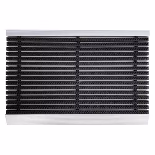 Nicoman Aluminium Barrier Dirt-Trapper Doormat with Black Brush Strips, Grey, W: 60 cm, D: 40 cm – 5
