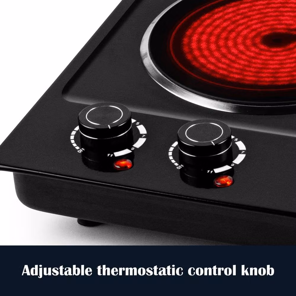 Cusimax Sleek Portable 2400W Infrared Electric Hot Plate in Black – 5