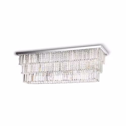 Netlighting Martinez 8 Light Chrome and Crystal Ceiling Light in Grey
