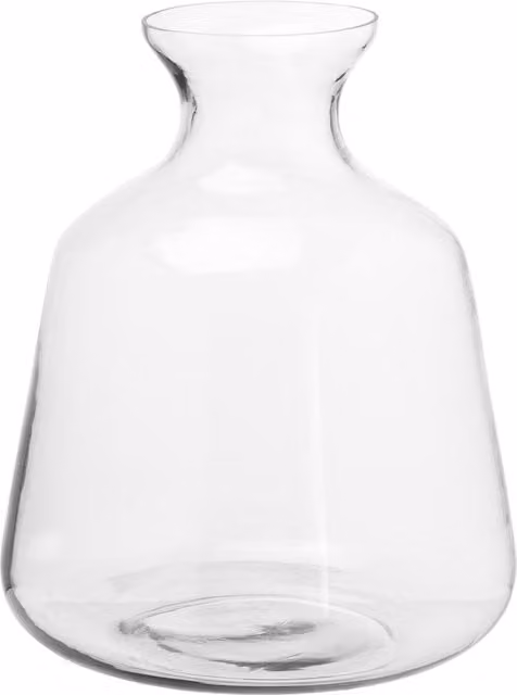 KDMK Classic Transparent Glass Tabletop Vase with Silver Accents, Height: 42 cm