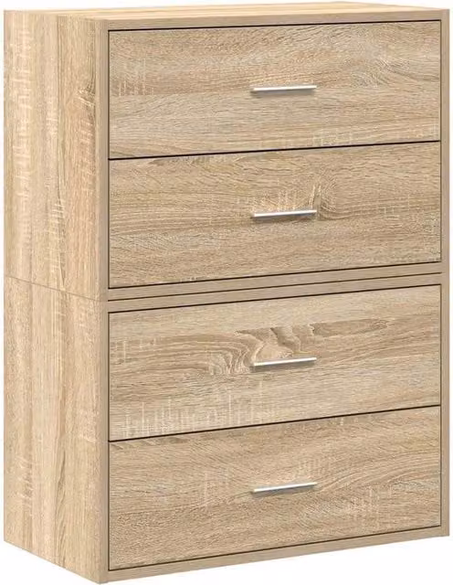 Berkfield Home Set of 2 Sonoma Oak Cabinets with 2 Drawers in Brown, W/D/H: 60 x 31 x 40 cm – 1