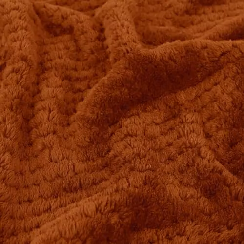 OHS Orange Fleece Blanket, Soft Fluffy Faux Fur Throw, W/D/H: 200 x 240 cm – 6