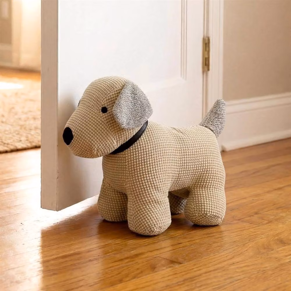 FLAVORA Novelty Animal Fabric Weighted Door Stop in Beige – 2