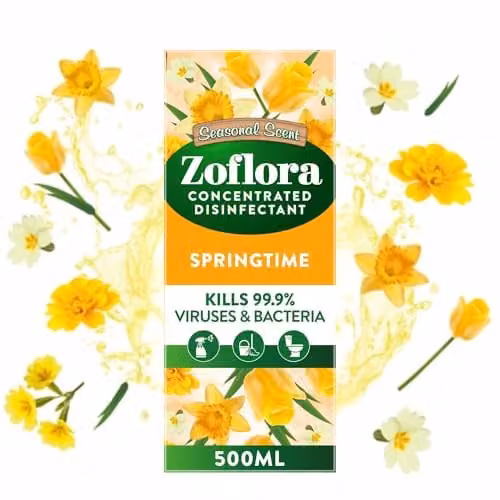 Zoflora Springtime Concentrated Multipurpose Disinfectant Liquid, 500 ml Antibacterial and Multi-Surface Cleaner – 1