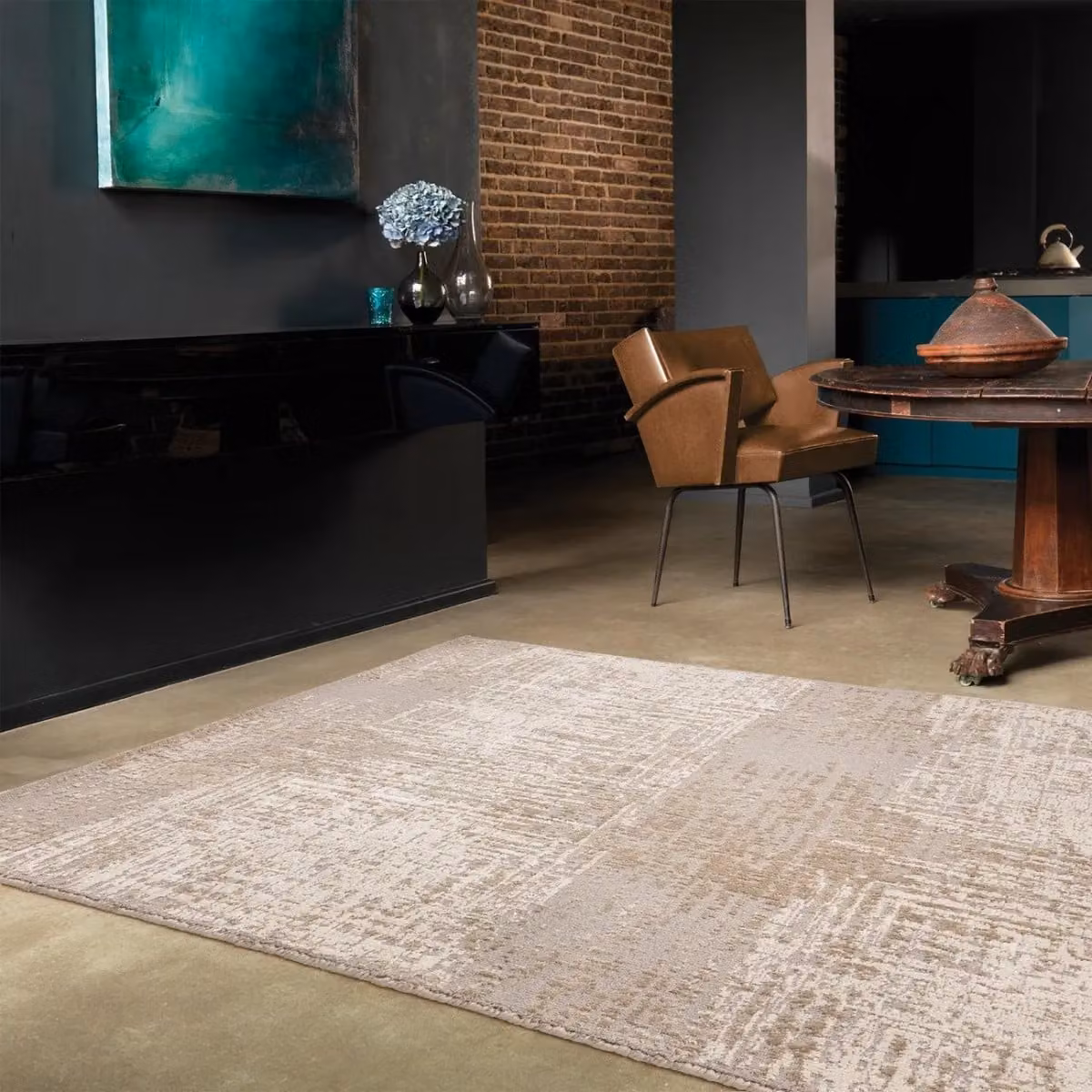 The Rug Shop UK Natural Modern Abstract Easy To Clean Area Rug, Beige, W: 160 cm, D: 230 cm – 2
