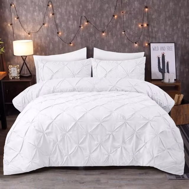 Cotton Passion White Microfibre Duvet Cover and Pillowcase Set, W/D/H: 200 x 200 cm and 50 x 75 cm