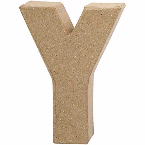 Creativ Company Letter Y Small Beige Paper Craft 10 cm